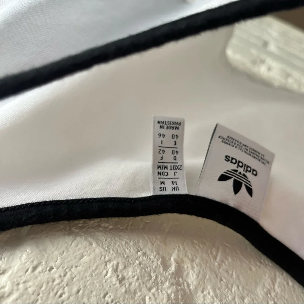 adidas White and Black Cropped Tank Top